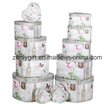 12 Satz von Blumen Herz-Form Papier Geschenk Aufbewahrungsbox Jewellry Box